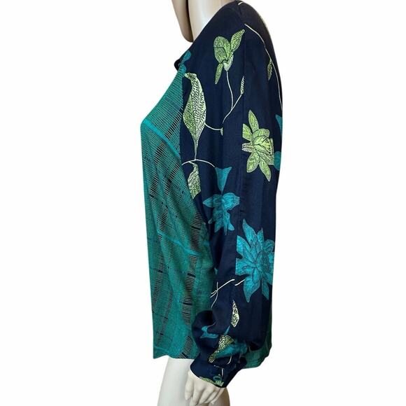 VTG Ali Miles SZ 14 Rayon USA Art-to-wear Button Down Tunic Blouse Geometric - Picture 5 of 16